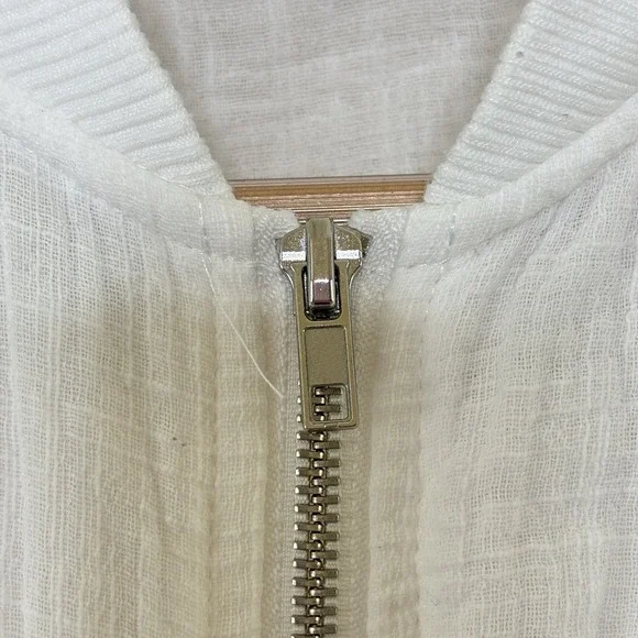 BB Dakota Womens Fast Lane Bomber Jacket Sz Small Gauze Lightweight Full Zip - Picture 8 of 12